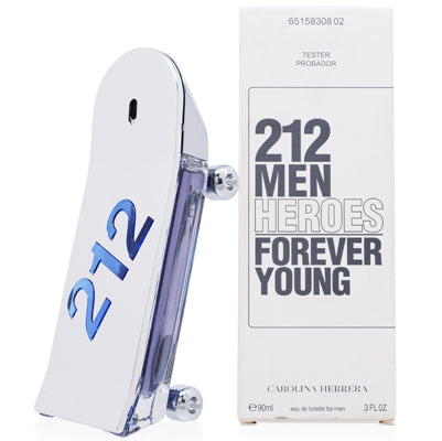 212 MEN HEROES FOREVER YOUNG/CAROLINA HERRERA EDT SPRAY TESTER 3.0 OZ